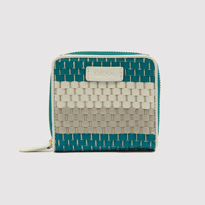 Mavi Örgülü Kadın Deri Cüzdan
