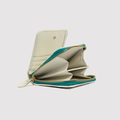 Mavi Örgülü Kadın Deri Cüzdan