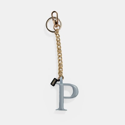 Mavi P Harfi Deri Anahtarlık