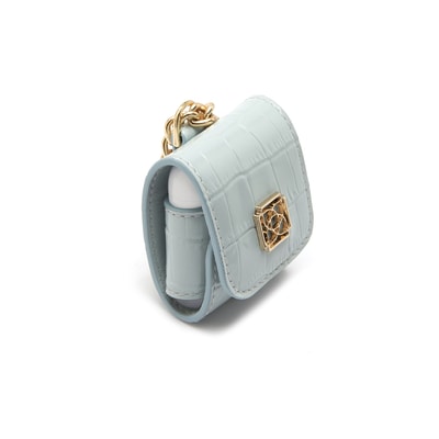 Mavi Zincir Detaylı Deri Airpods Kılıfı