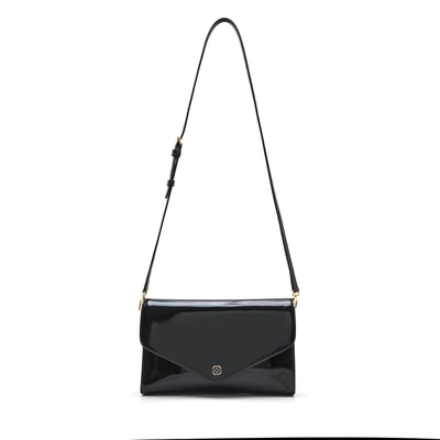 Maxima Siyah Kadın Rugan Deri Clutch 