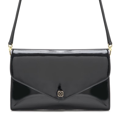 Maxima Siyah Kadın Rugan Deri Clutch 