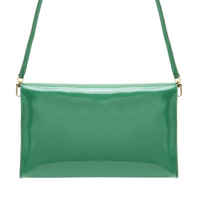 Maxima Yeşil Kadın Rugan Deri Clutch 