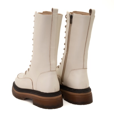 Melosa Ekru Kadın Deri Postal Bot