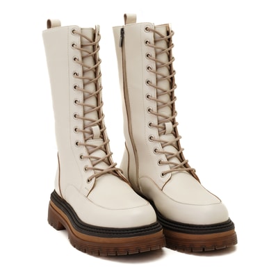 Melosa Ekru Kadın Deri Postal Bot
