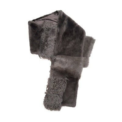 Miranna Gri Kadın Kürk Şal Yaka