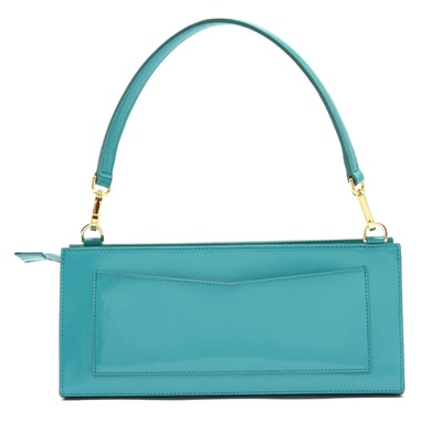 Miuna Turkuaz Kadın Rugan Deri El Çantası