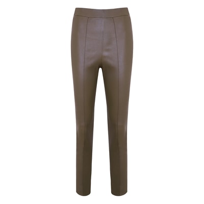 Molly Yeşil Kadın Deri Pantolon