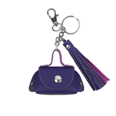 Mor Mini Deri Anahtarlık