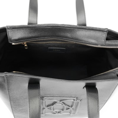 Morgan Siyah Kadın Logolu Deri Omuz Çantası