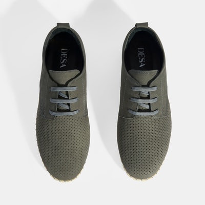 Moriya Gri Erkek Deri Bağcıklı Günlük Ayakkabı