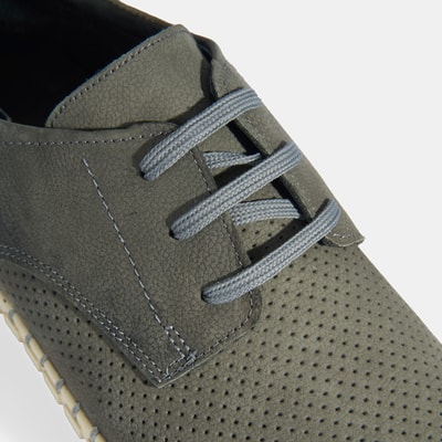 Moriya Gri Erkek Deri Bağcıklı Günlük Ayakkabı