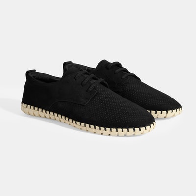 Moriya Siyah Erkek Deri Bağcıklı Günlük Ayakkabı