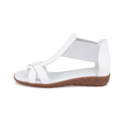 Nadine Beyaz Kadın DesaComfort Deri Sandalet