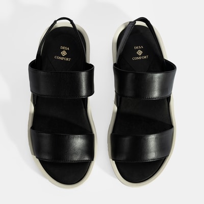 Nicole Siyah Kadın DesaComfort Deri Sandalet
