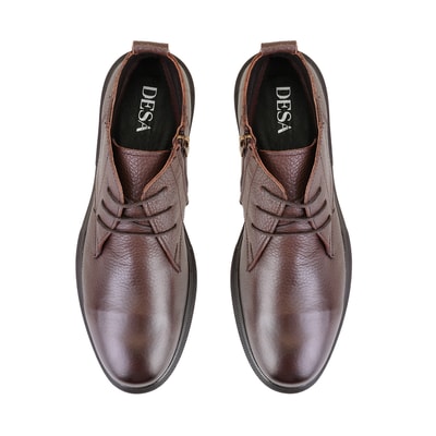 Nicolo Kahve Erkek Fermuarlı Deri Bot