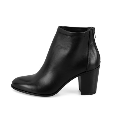 Nillie Siyah Kadın Fermuarlı Topuklu Deri Bot