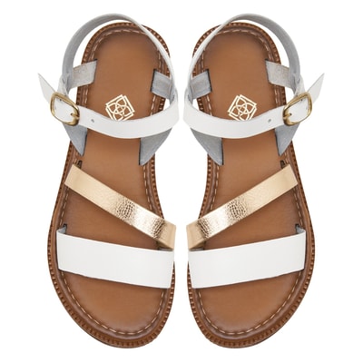 Ore Beyaz Kadın Deri Sandalet