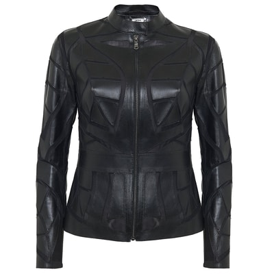 Origa Kadın Yaprak Panelli Deri Ceket