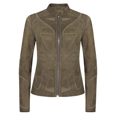 Origa Kadın Yaprak Panelli Deri Ceket