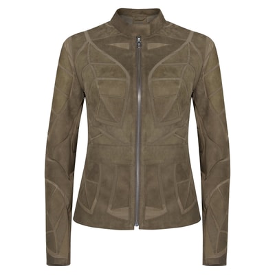 Origa Kadın Yaprak Panelli Deri Ceket