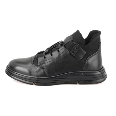 Pavel Siyah Erkek Bağcıklı Deri Bot