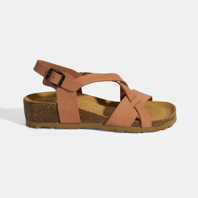 Pembe Kadın Toka Detaylı Süet Sandalet