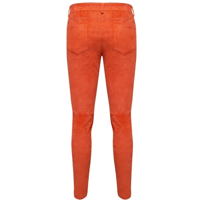 Pembe Roisin Kadın Stretch Deri Pantolon