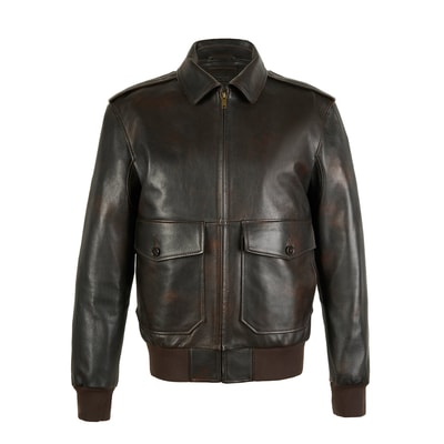 Piero Koyu Gri Erkek Deri Bomber Ceket