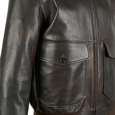 Piero Koyu Gri Erkek Deri Bomber Ceket