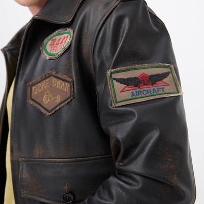 Piero Koyu Kahve Erkek Vintage Deri Biker Ceket