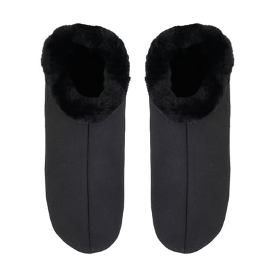Ranja Siyah Erkek Fluffy Yünlü Patik