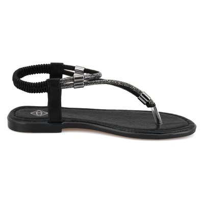 Regan Siyah Kadın Parlak Taş Detaylı Parmak Arası Sandalet