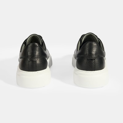 Reminya Siyah Erkek Deri Bağcıklı Günlük Ayakkabı