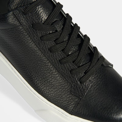 Reminya Siyah Erkek Deri Bağcıklı Günlük Ayakkabı