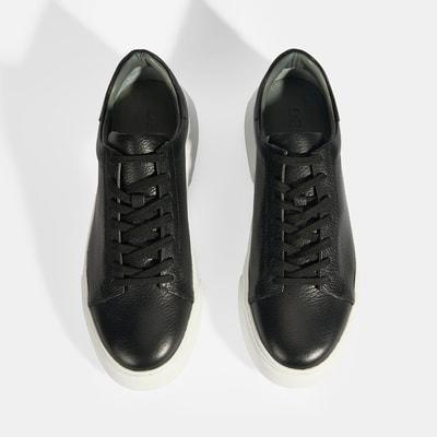 Reminya Siyah Erkek Deri Bağcıklı Günlük Ayakkabı