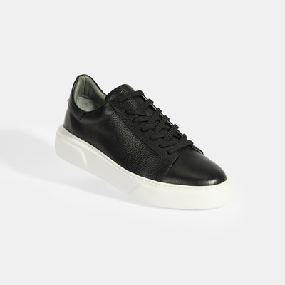 Reminya Siyah Erkek Deri Bağcıklı Günlük Ayakkabı