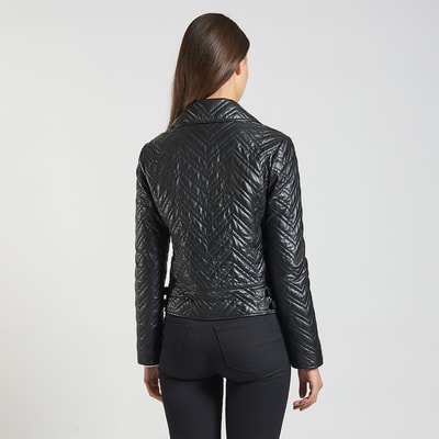 Riccarda Kadın Deri Biker Mont