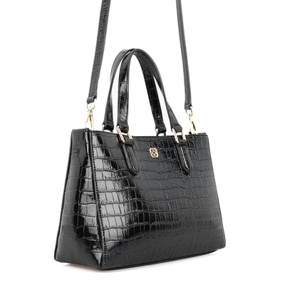 Rieka Siyah Kadın Kroko Baskılı Deri El Çantası