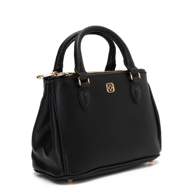 Rosa Siyah Kadın Deri El Çantası