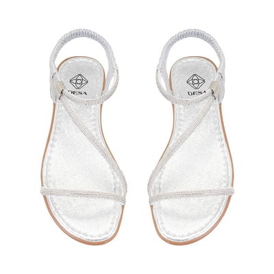 Rosmen Gri Kadın Parlak Taş Detaylı Sandalet