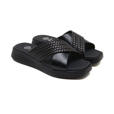 Ross Siyah Kadın Deri Terlik