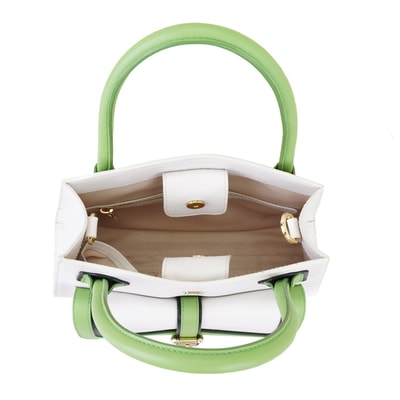 Samen Beyaz Kadın Deri El Çantası