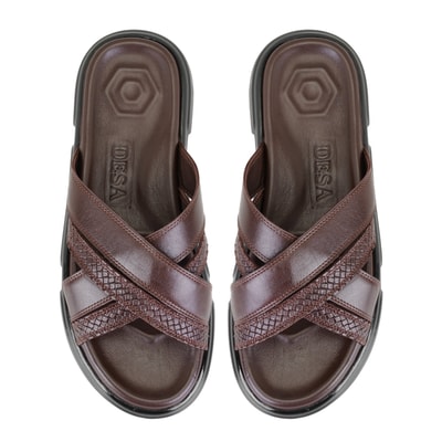 Samuel Kahve Erkek Deri Terlik