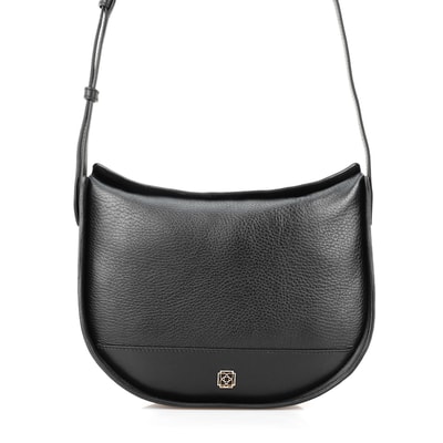 Samy Siyah Kadın Deri Omuz Çantası