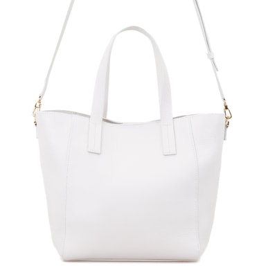 Sandio Beyaz Kadın Deri Omuz Çantası 
