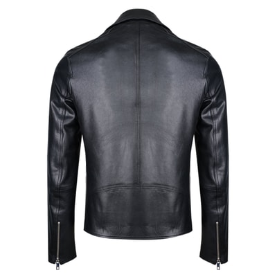 Santo Siyah Erkek Deri Biker Ceket