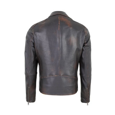 Santo Siyah Erkek Vintage Deri Ceket