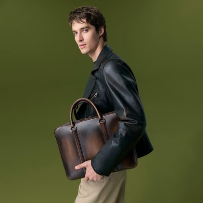 Santo Siyah Erkek Vintage Deri Ceket