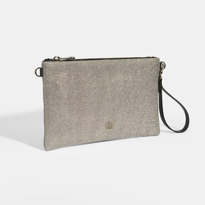 Sarer Gri Simli Kadın Portföy Çanta